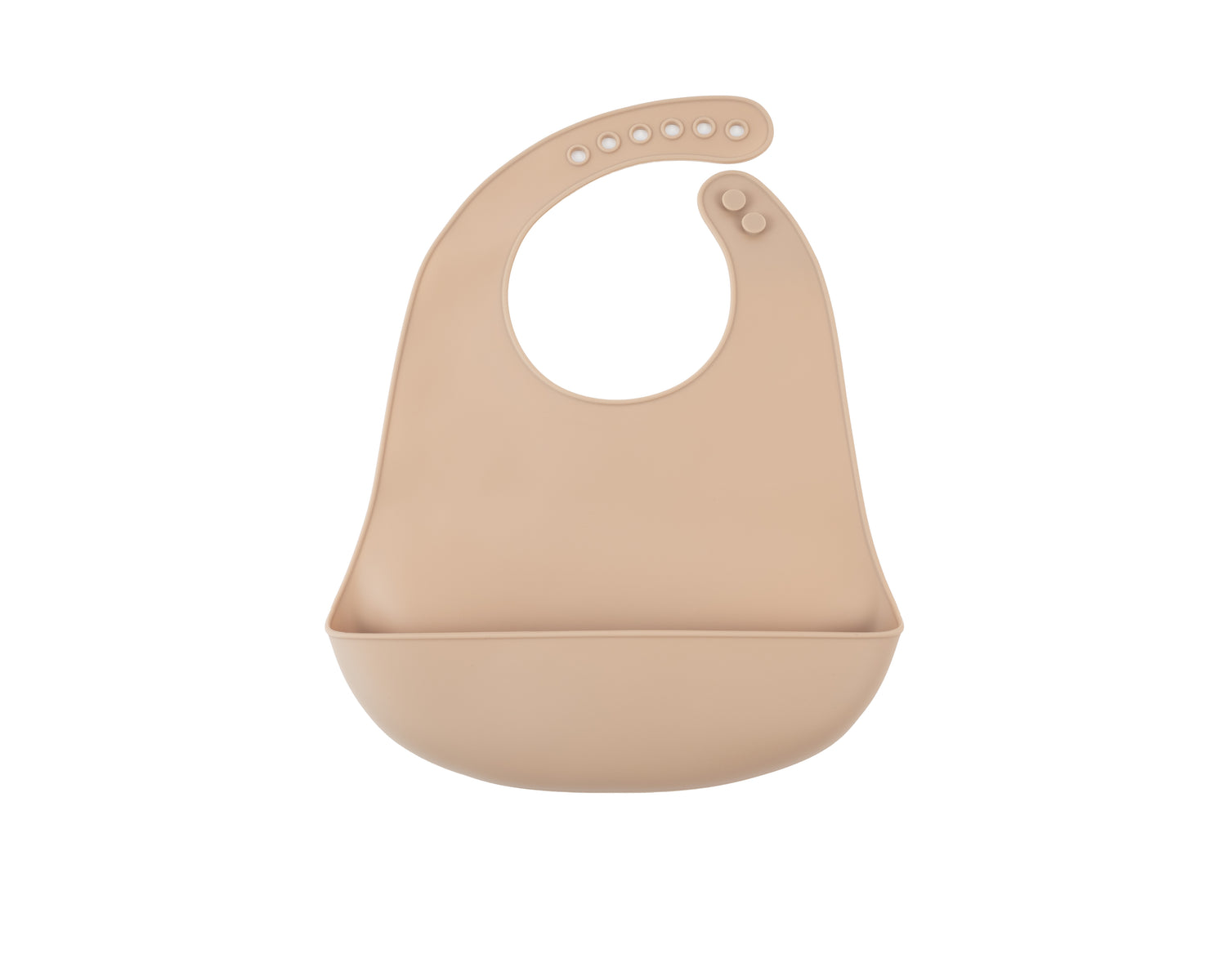 Siliconen slabbetje met opvangbakje - Beige - 23 CM