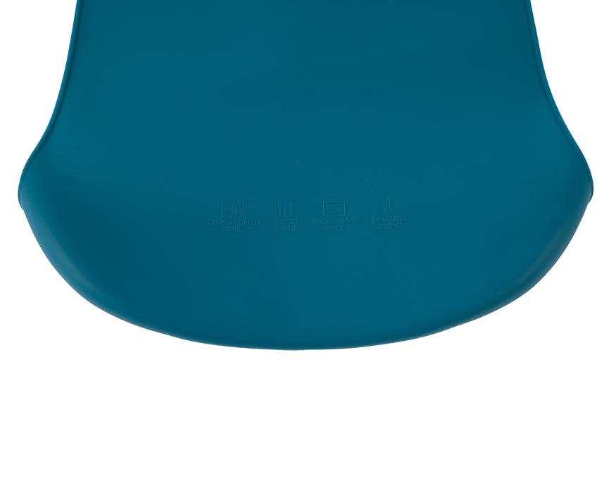 Babero de silicona con bandeja recolectora - Azul - 23 CM