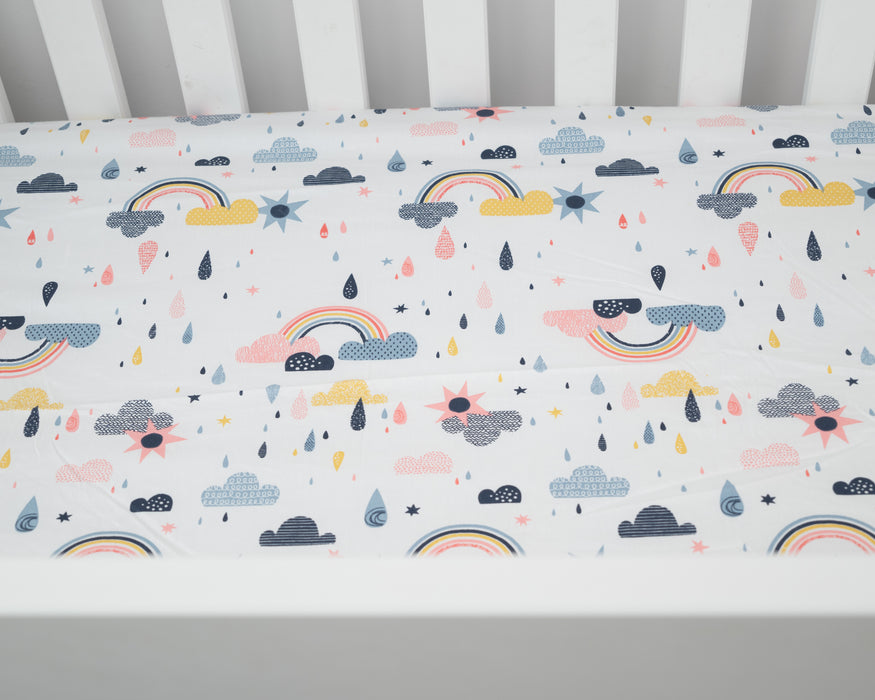 Honeybears hoeslaken ledikant regenbogen - 120 x 60 cm