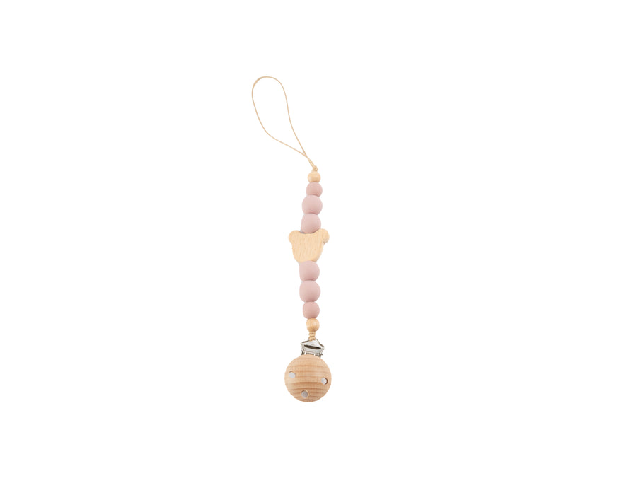 Perlen-Schnullerkette - Rose