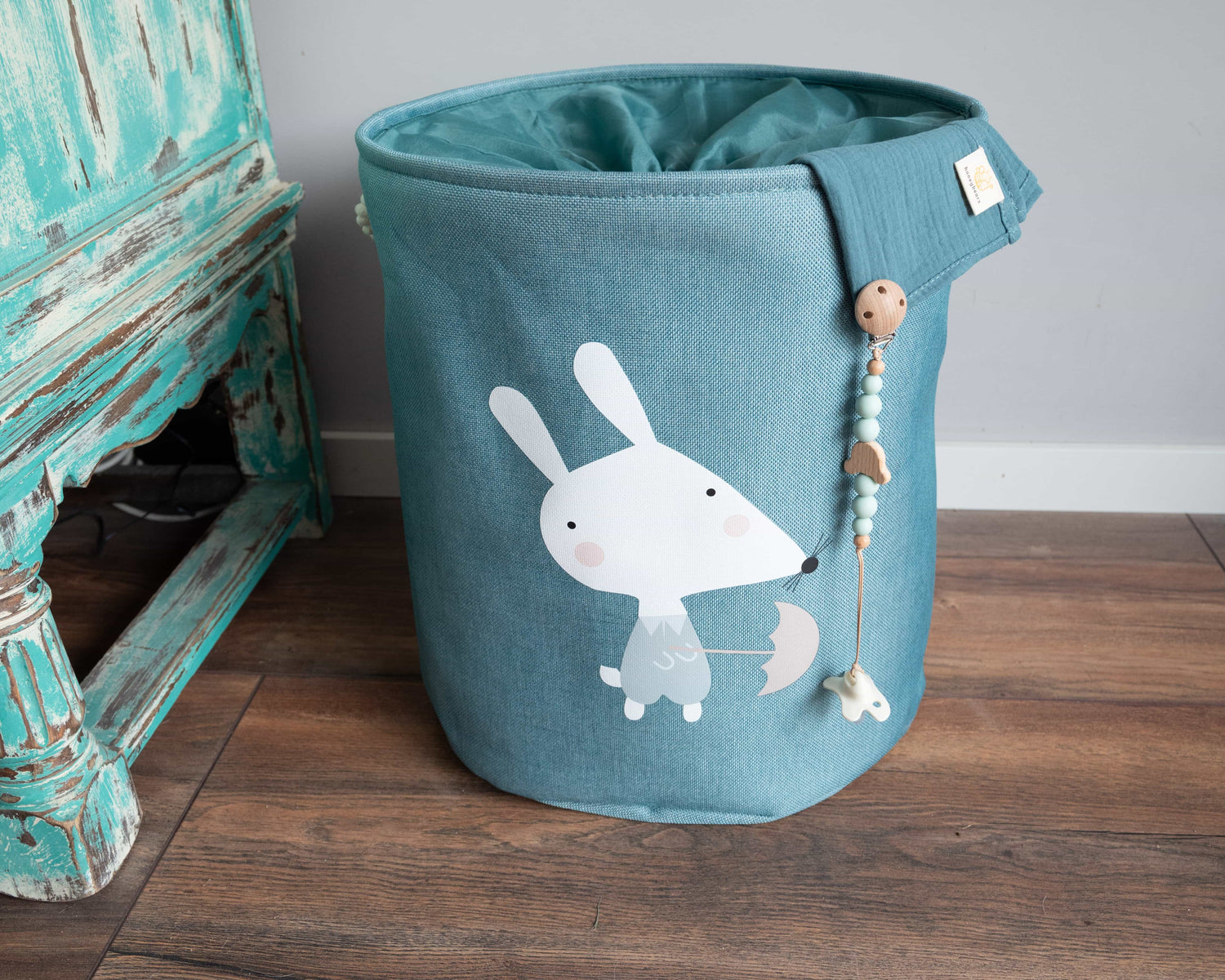 Speelgoedmand kinderen – Opbergmand babykamer - Blauw muis - 45 L