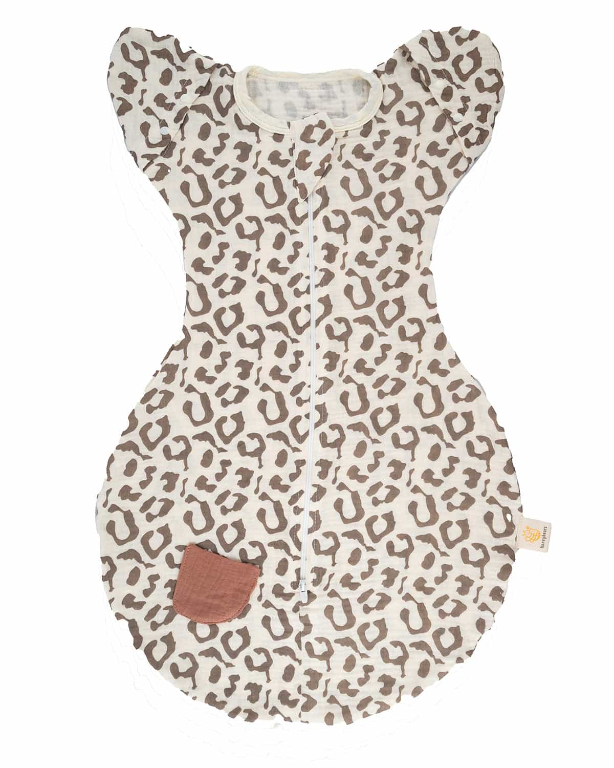 Inbakerslaapzak – Slaapzak baby – Inbakerdoek baby – Panterprint – 0-6 maanden – Lengte baby maximaal 70 cm - TOG 0.5