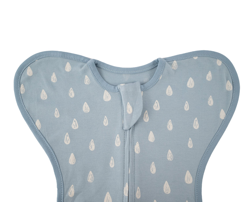 Honeybears Pucksack - Babyschlafsack - Babywickeltuch - Blau mit Weiß - 0 bis 3 Monate - 60 cm