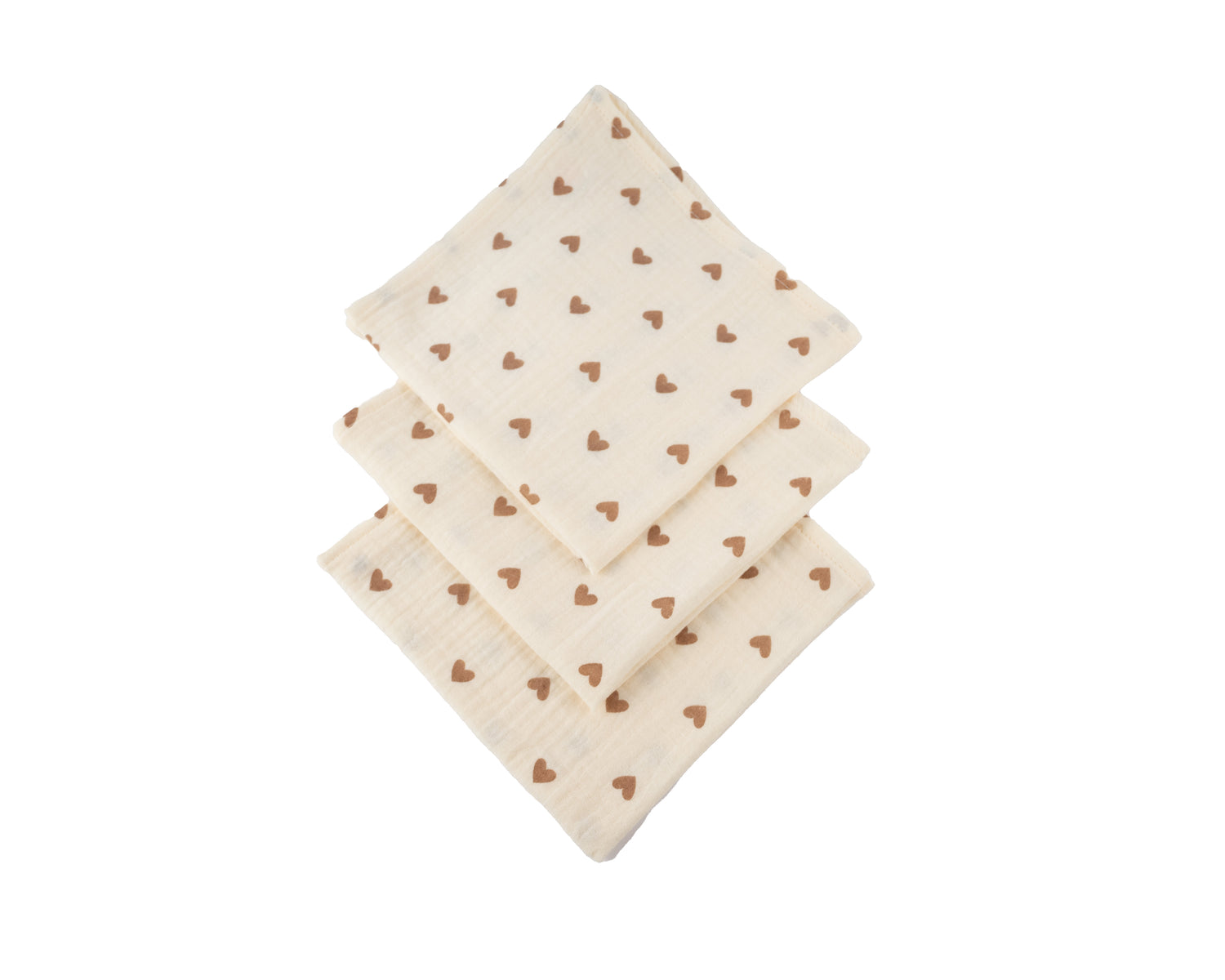 Honeybears hydrofiele doek - Hartjes - Set van 3 stuks - 60 X 60 CM