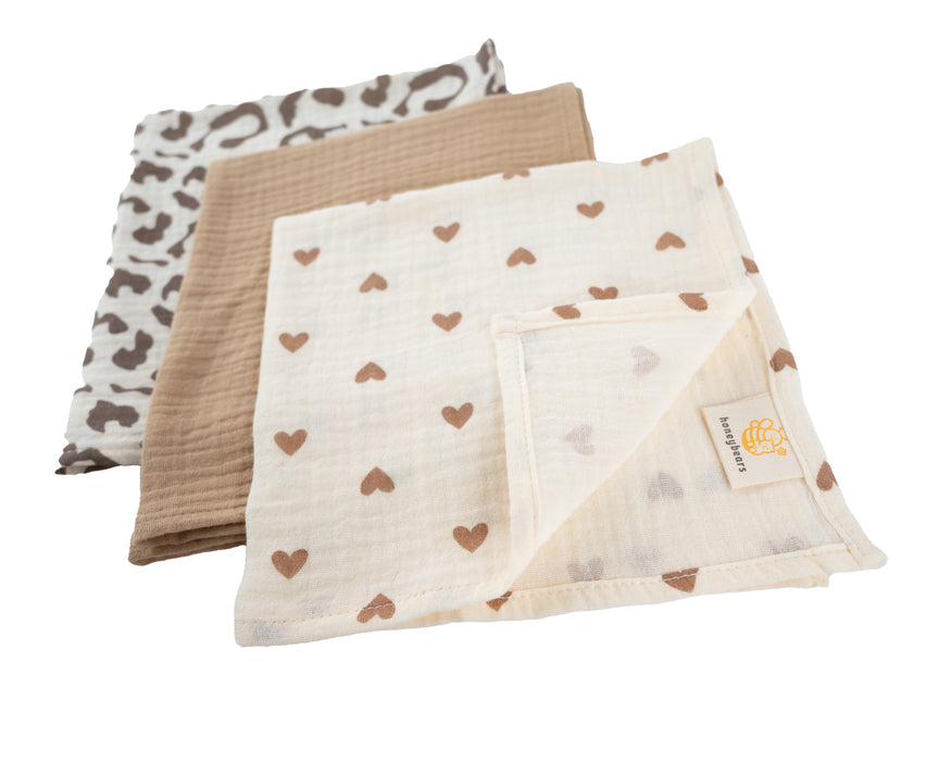Honeybears hydrofiele doek - Set van 3 stuks - 40 X 38 CM