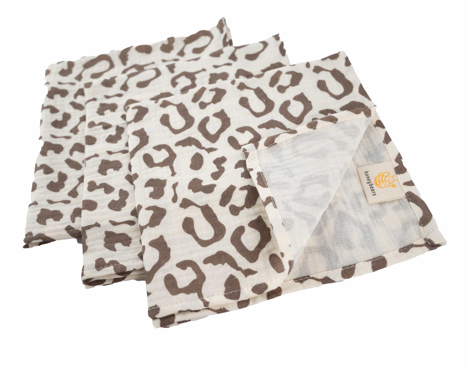 Honeybears hydrofiele doek - Panterprint - Set van 3 stuks - 60 X 60 CM
