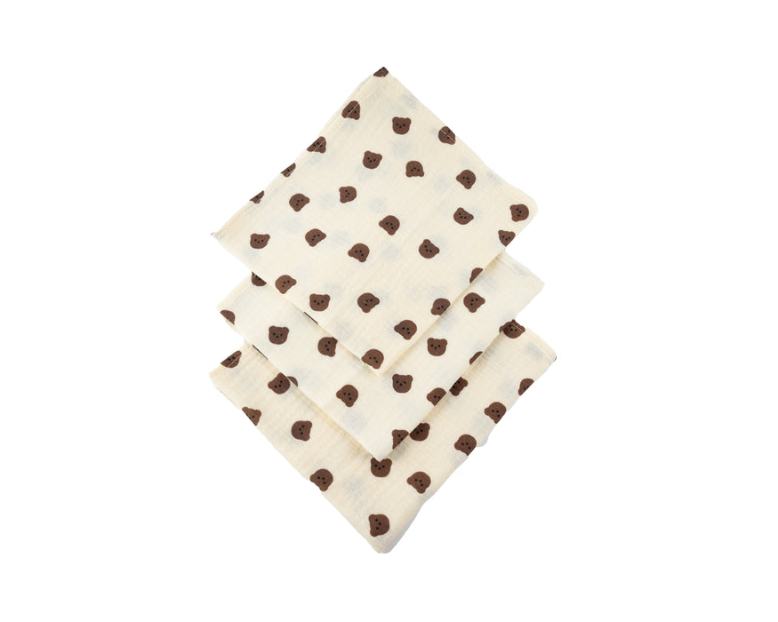 Honeybears hydrofiele doek - Beertjes - Set van 3 stuks - 40 X 38 CM