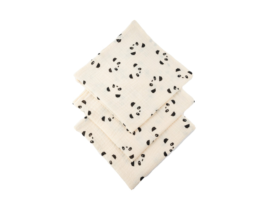 Honeybears hydrofiele doekjes - Panda's - Set van 3 stuks - 40 X 38 CM