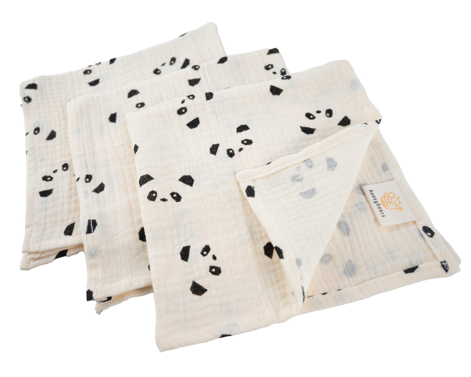 Honeybears hydrofiele doekjes - Panda's - Set van 3 stuks - 60 X 60 CM