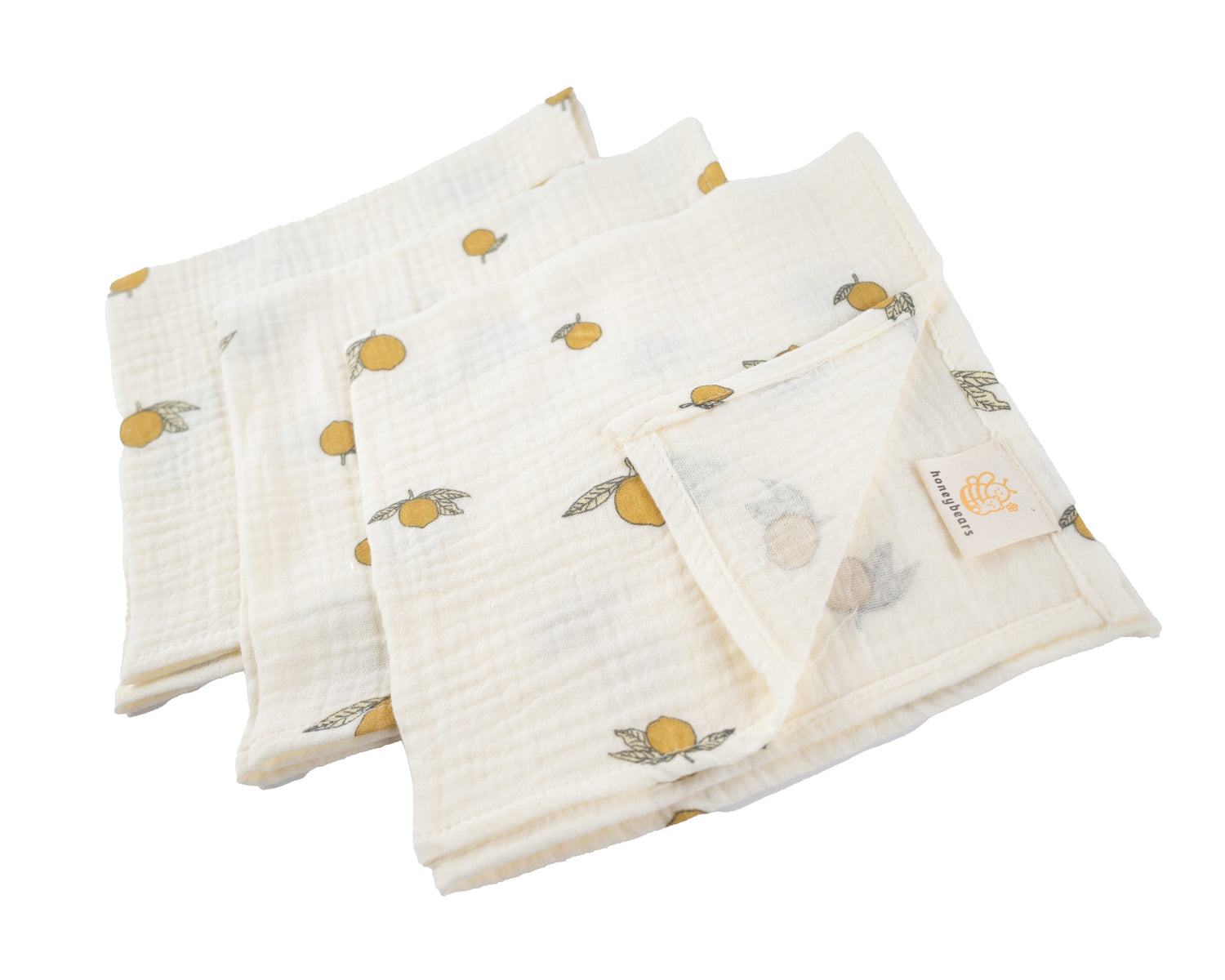 Hydrofiele doek - Set van 3 - Citroentjes - 40 X 38 CM