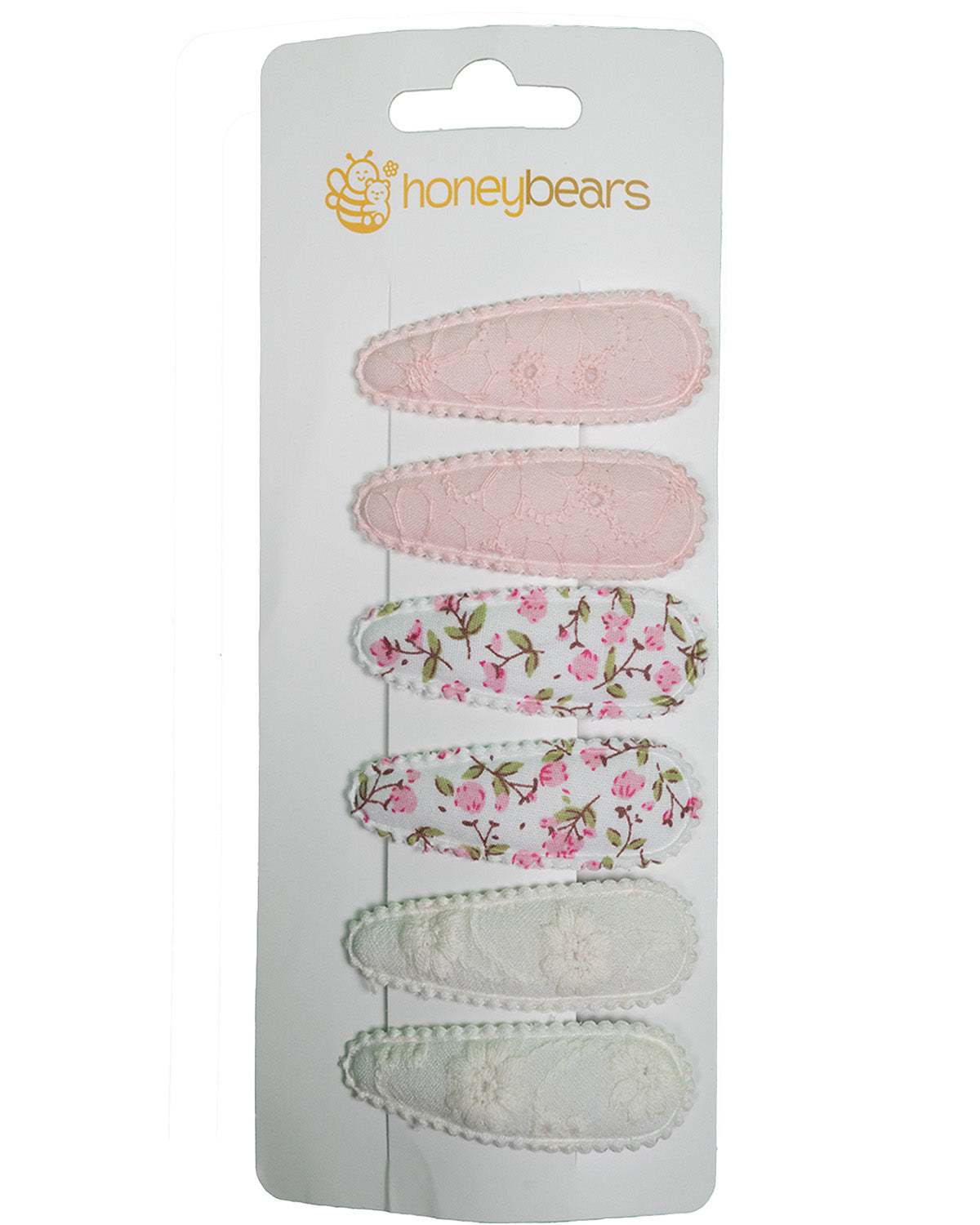 Haarspeldjes kinderen set van 6 - Rose, wit