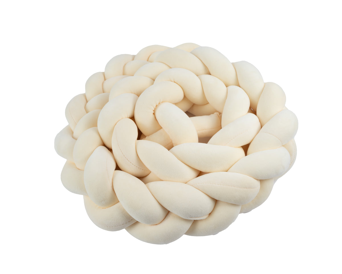 Gevlochten bed bumper creme