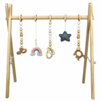 Houten babygym met knuffels