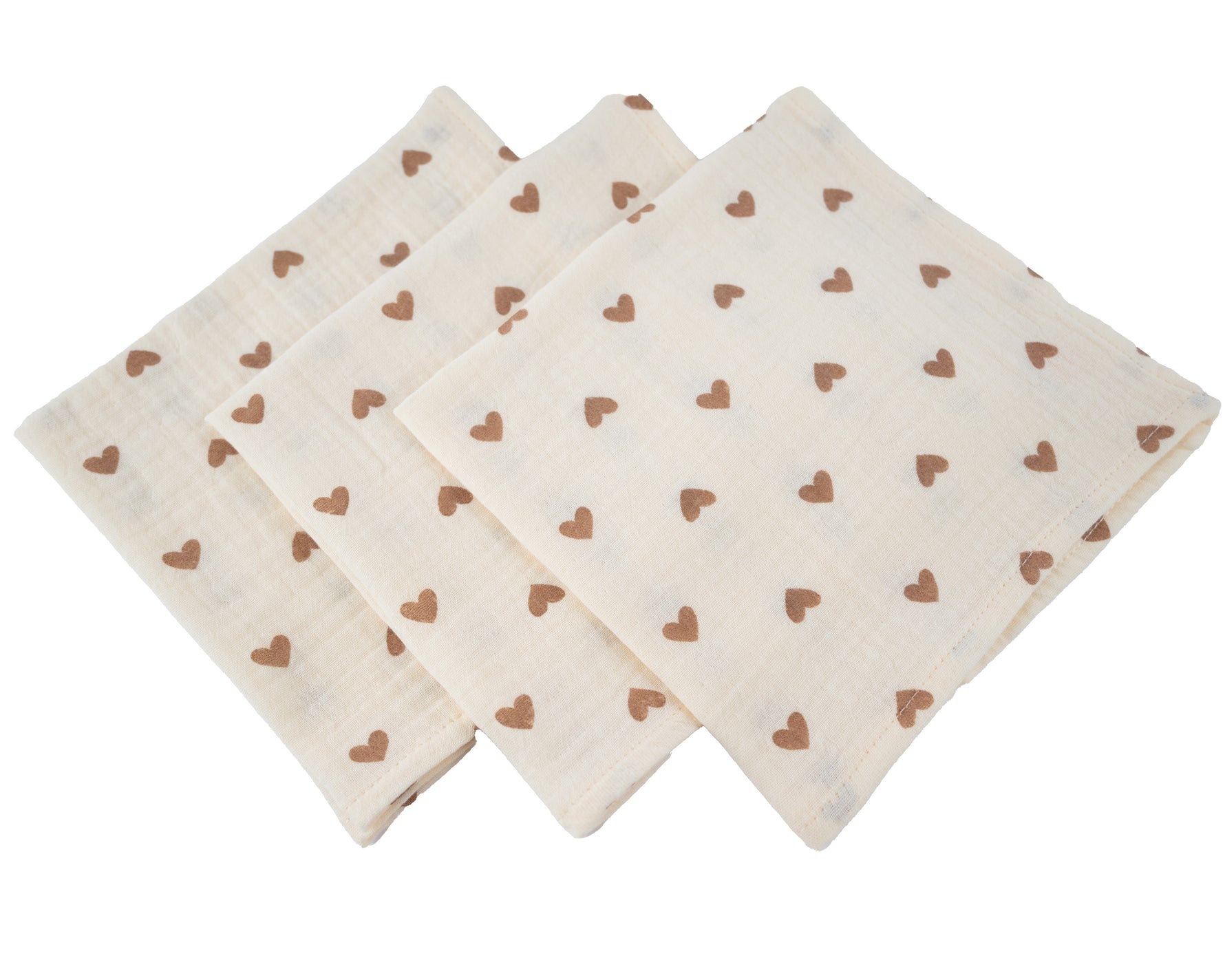 Hydrofiele doekjes set van 3 hartjes