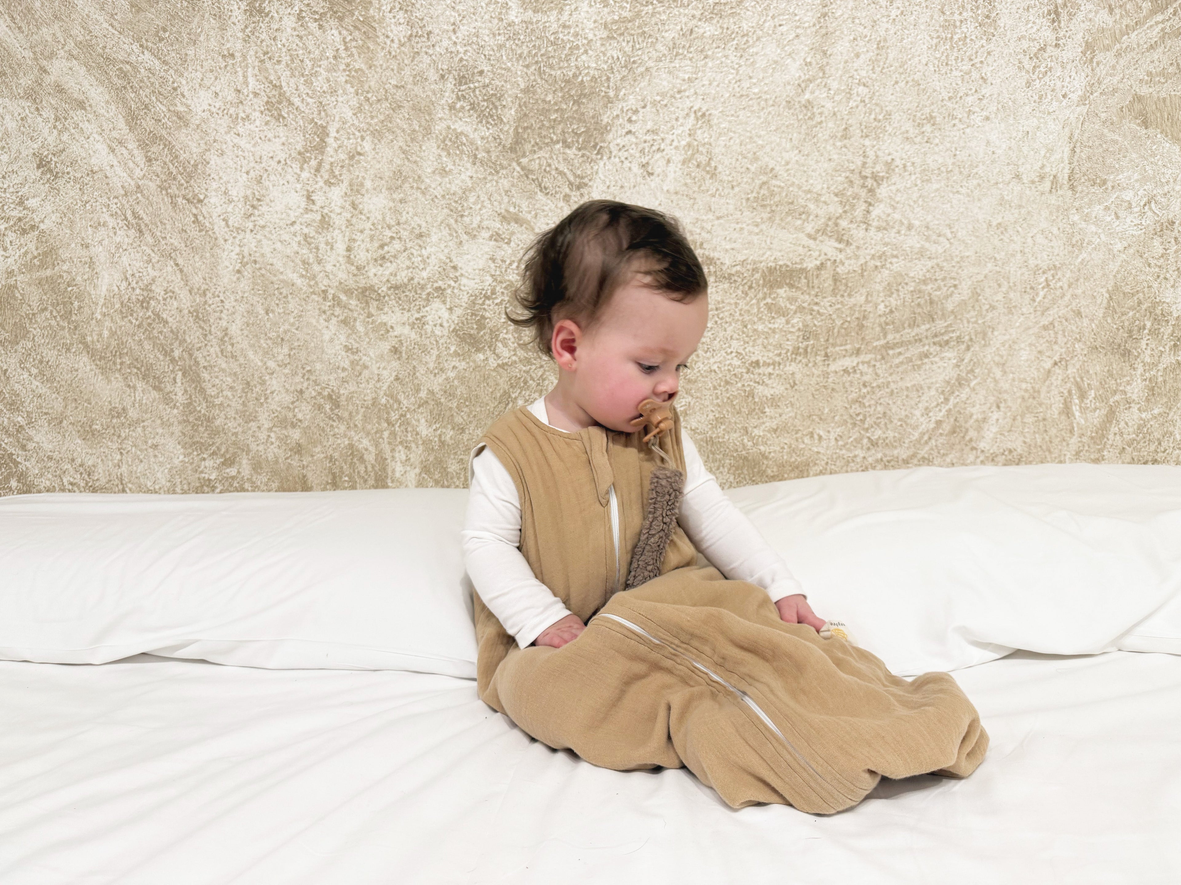 Inbakerslaapzak baby beige