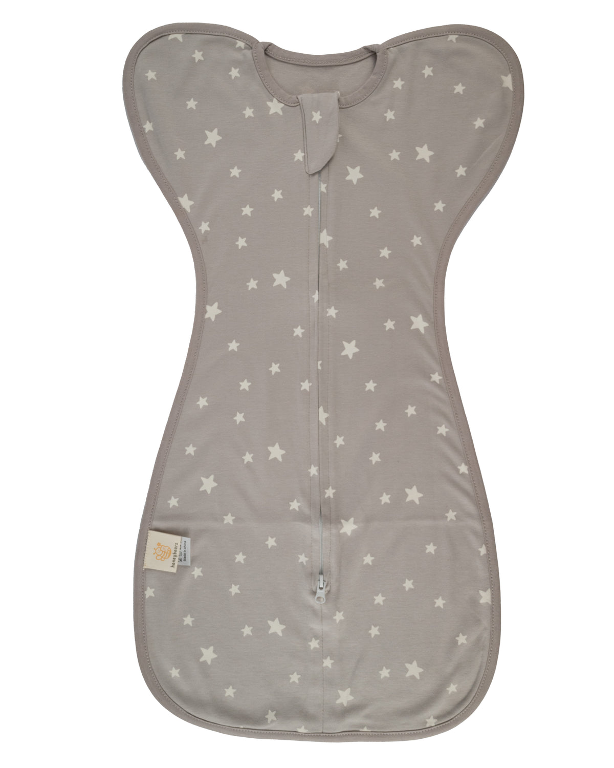 Grijze inbakerslaapzak met sterretjes voor babies van 3 tot 6 maanden