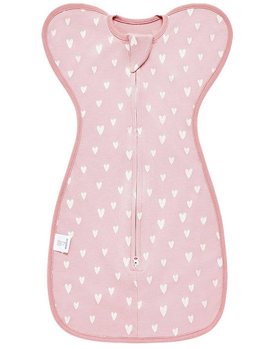 Honeybears Inbakerslaapzak – Slaapzak baby – Inbakerdoek baby – Rose hartjes - 3 tot 6 maanden - 68 cm