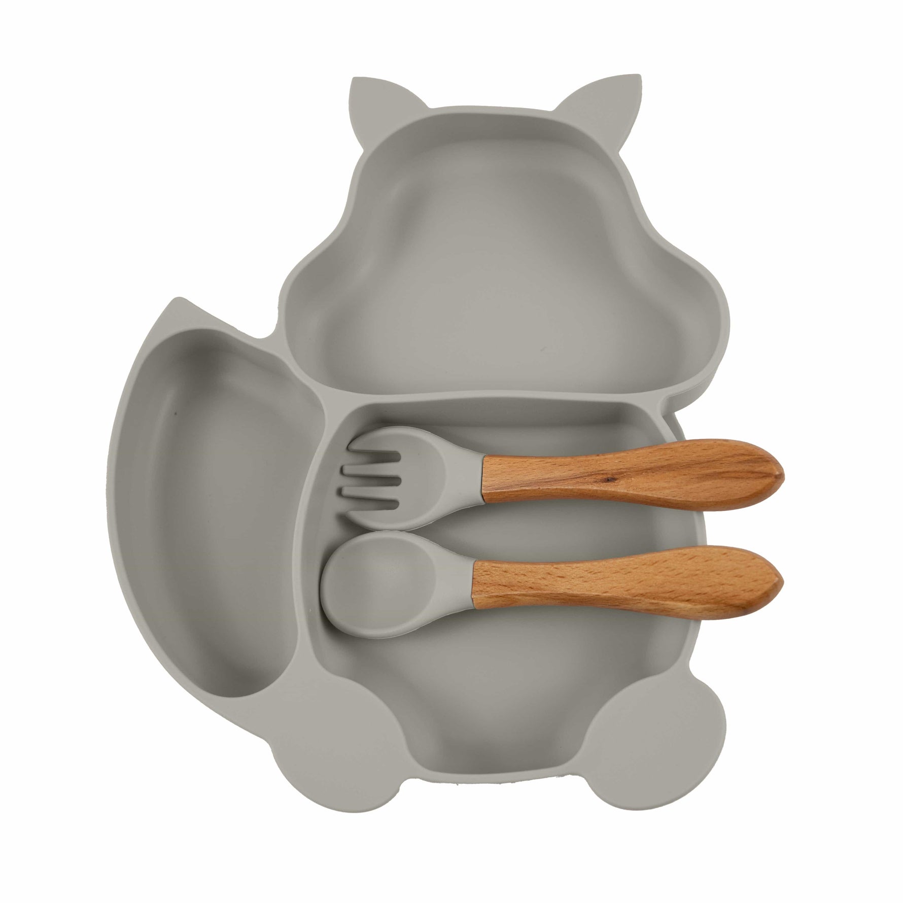 Kinder servies grijs