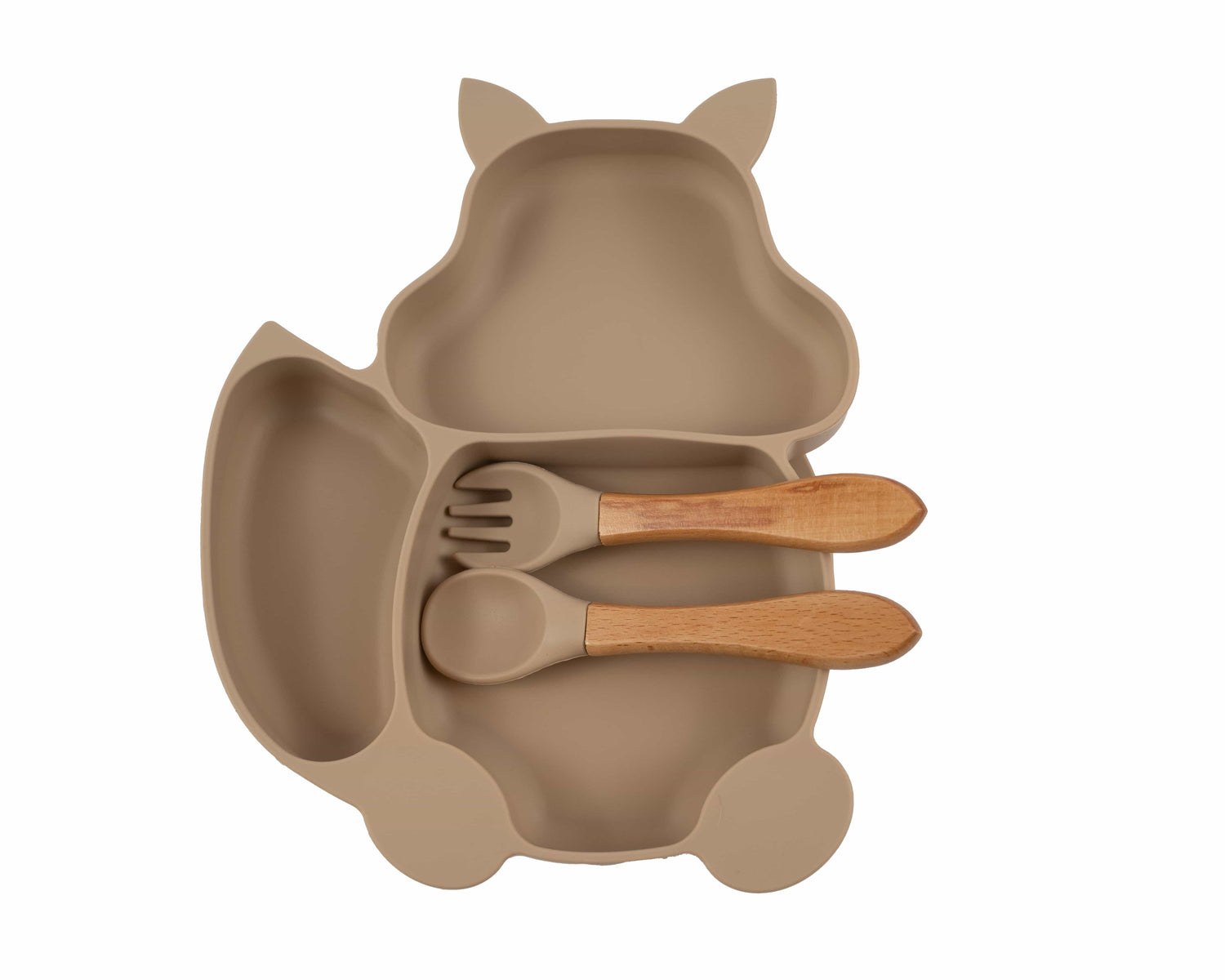 Kinderserviesset siliconen beige