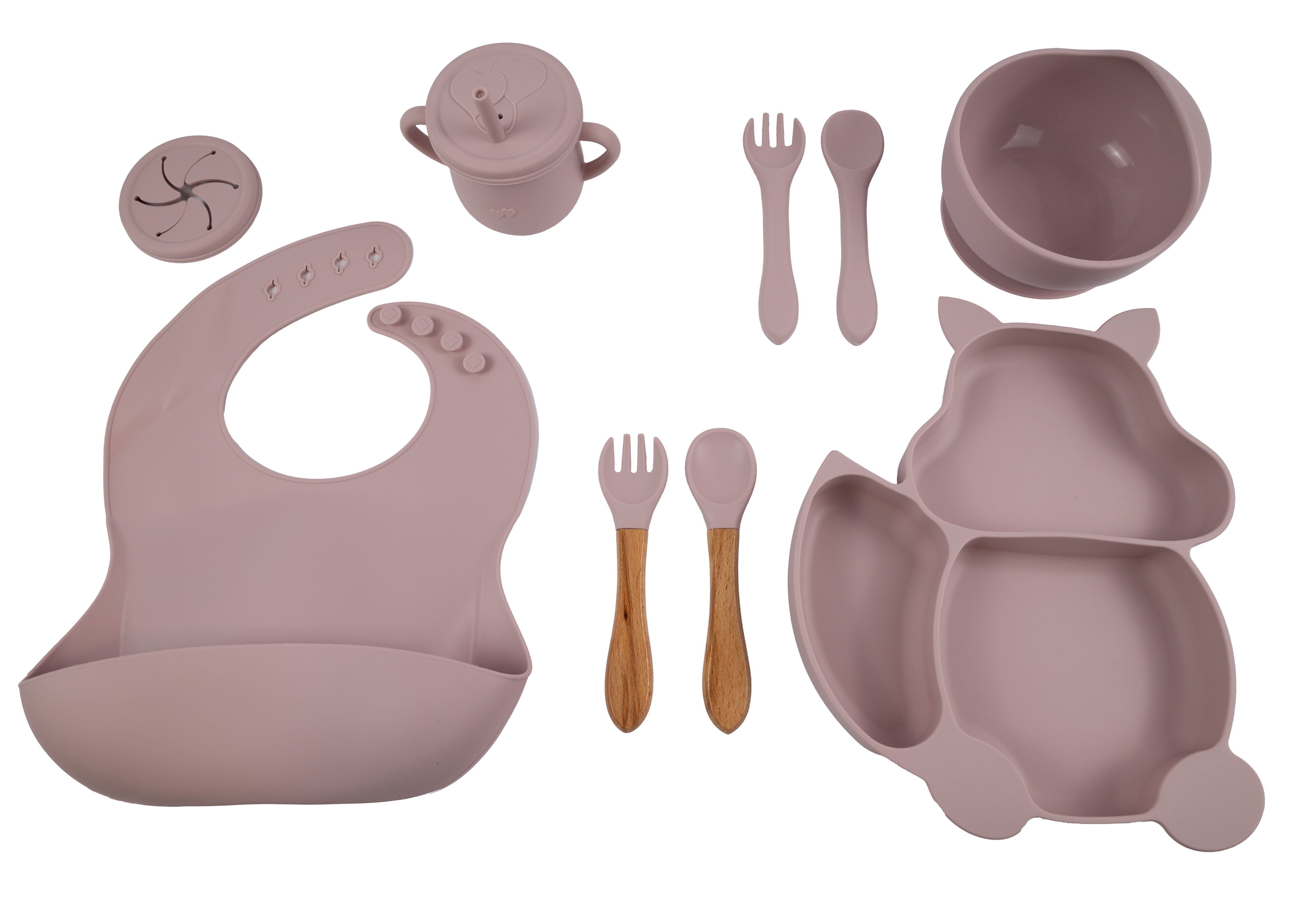 Kinderserviesset siliconen rose