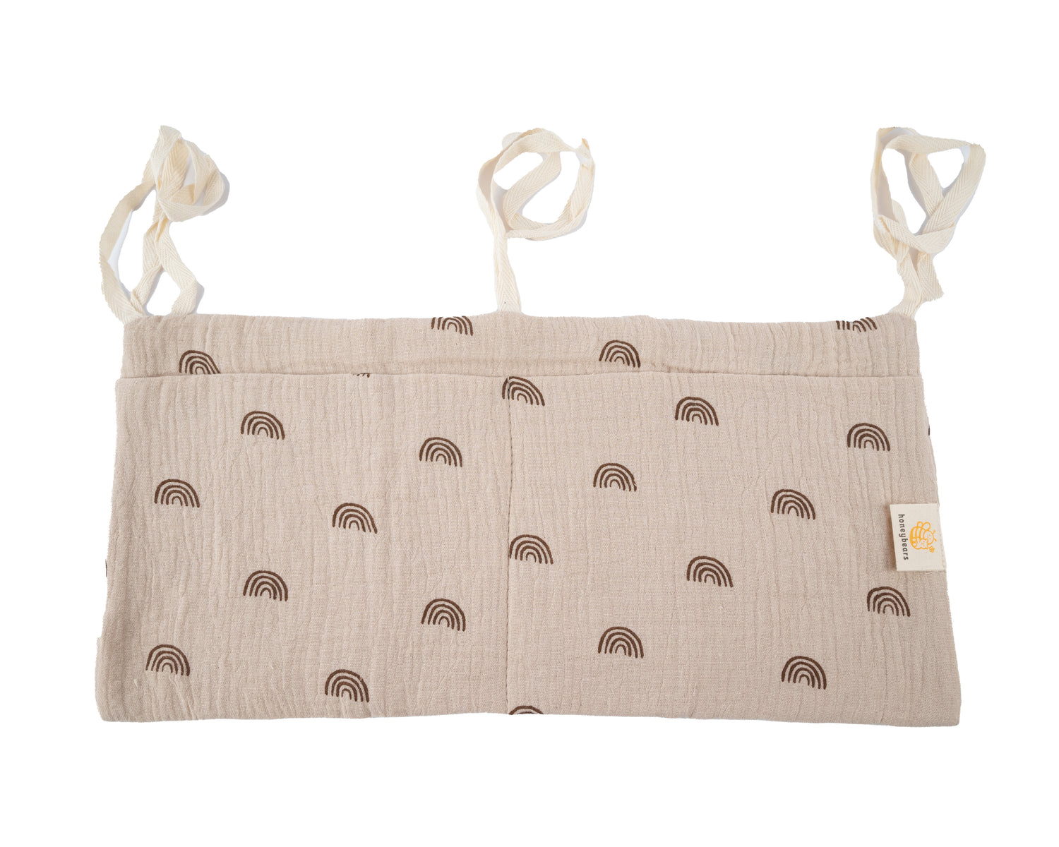 Honeybears box organizer baby - Box opbergzak – Box hangzak - Box opbergtas - Speelgoedzak - Opberg zak 100% organisch katoen - Regenbogen – 39 X 20 CM