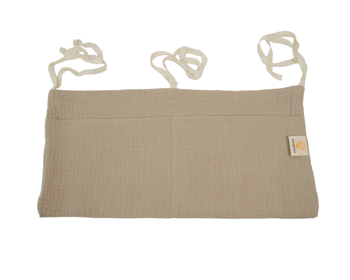 Honeybears box organizer baby - Box opbergzak – Box hangzak - Box opbergtas - Opberg zak 100% organisch katoen  - Beige – 39 X 20 CM