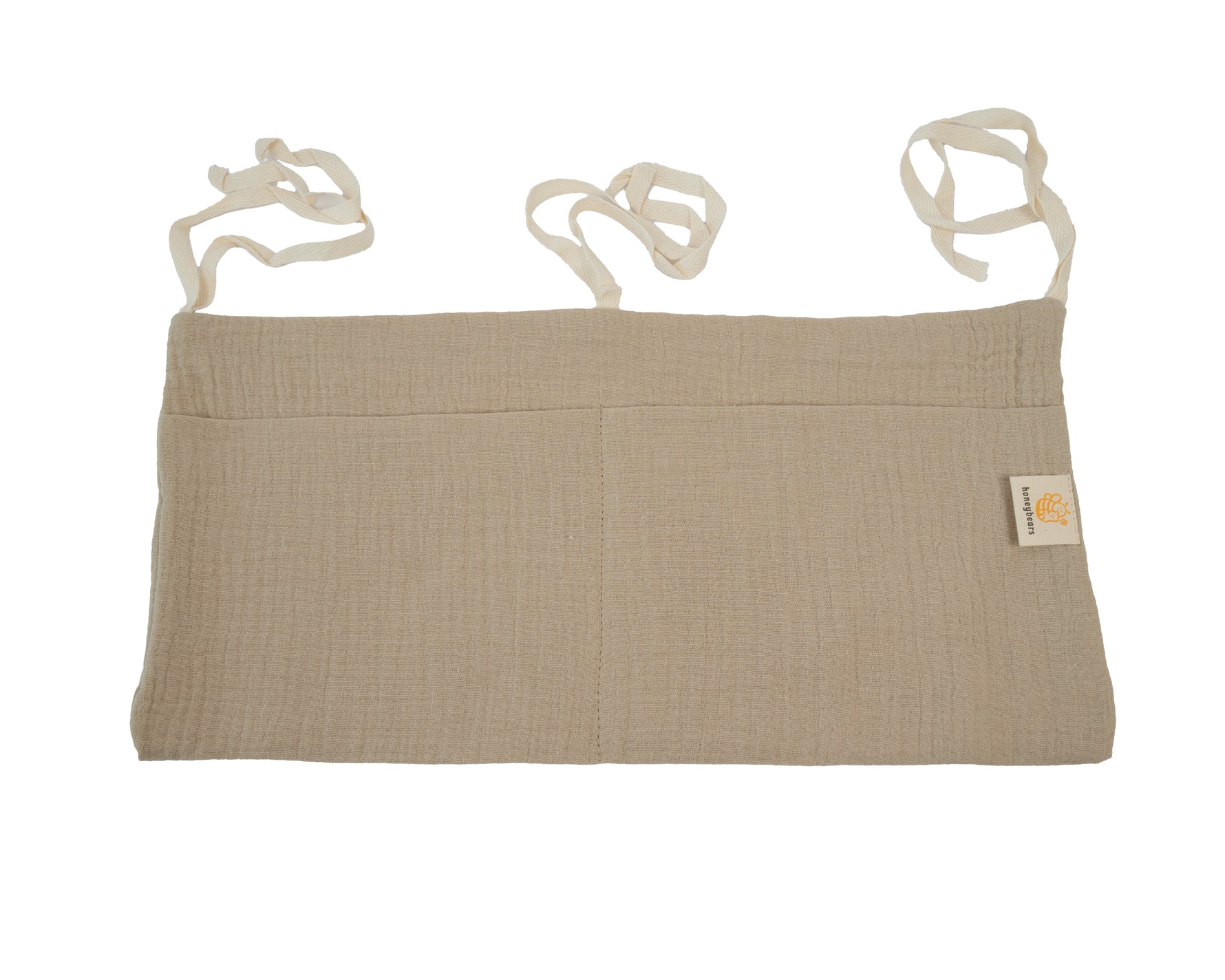 Honeybears box organizer baby - Box opbergzak – Box hangzak - Box opbergtas - Opberg zak 100% organisch katoen  - Beige – 39 X 20 CM