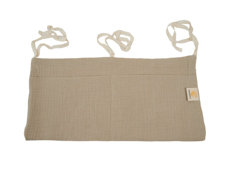 Honeybears box organizer baby - Box opbergzak – Box hangzak - Box opbergtas - Opberg zak 100% organisch katoen  - Beige – 39 X 20 CM