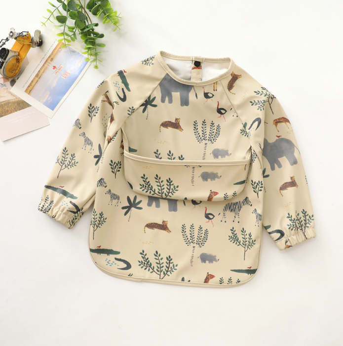 Slab met mouwen – Waterproof slabbetje met mouw – Jungle print