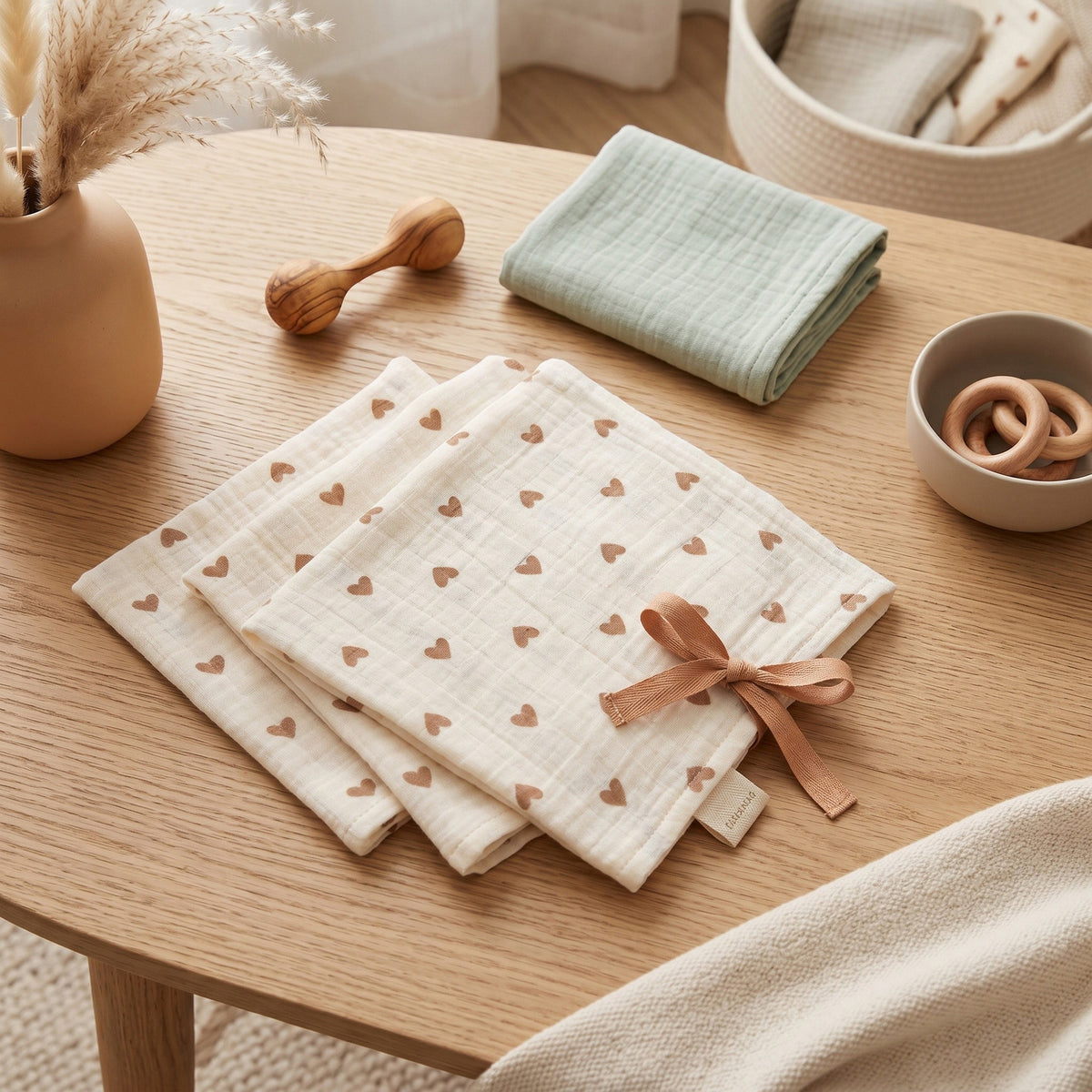 Set hydrofiele doeken hartjes