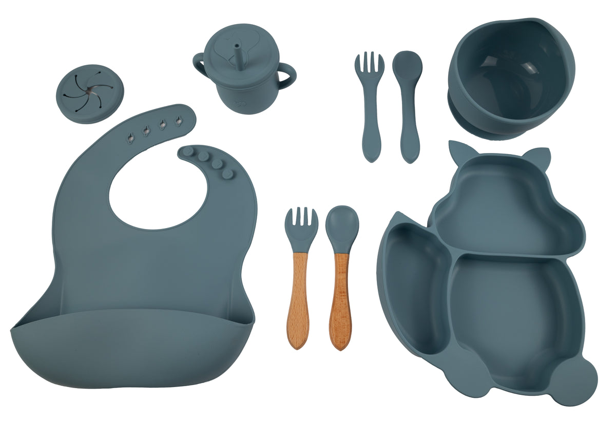 Kinderservies 9 delig met zuignap blauw