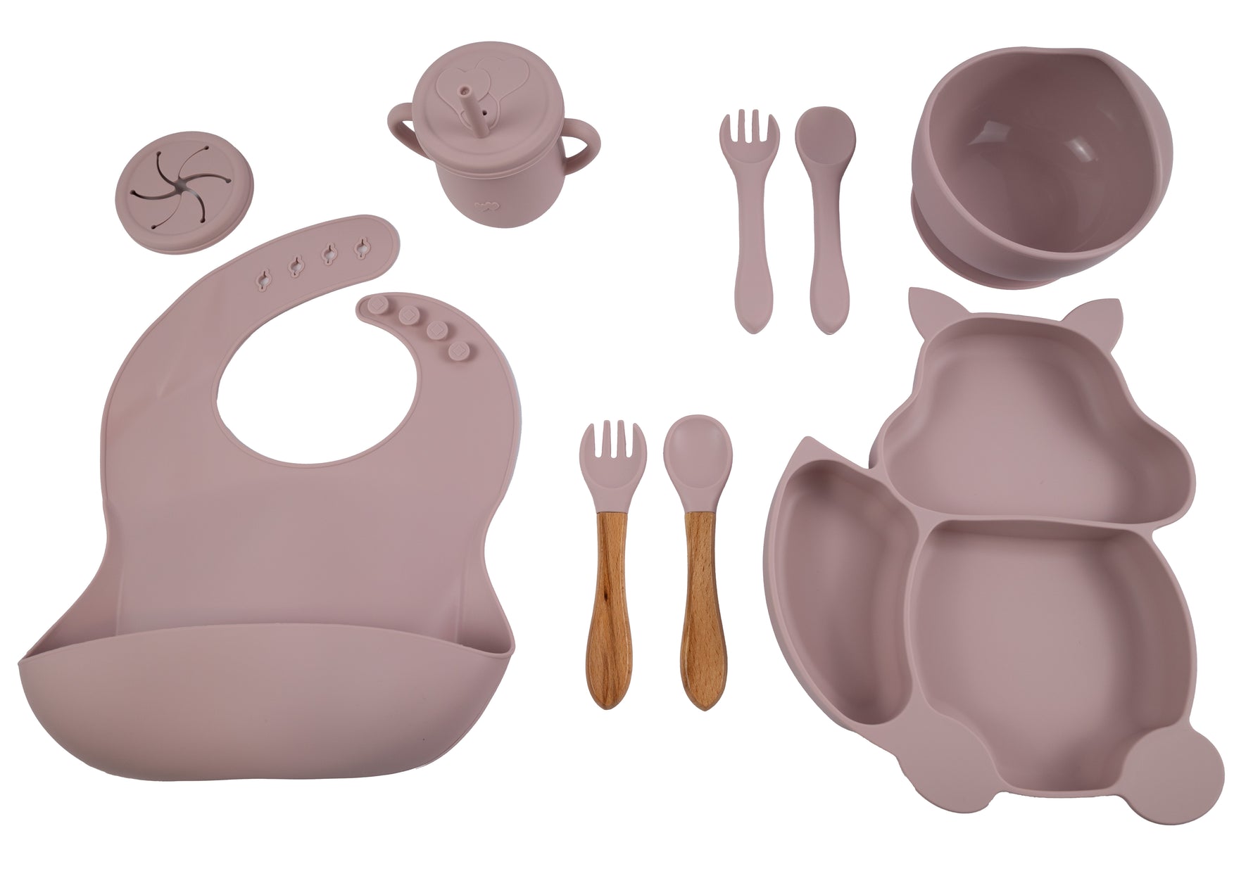 Kinderservies 9 delig met zuignap rose