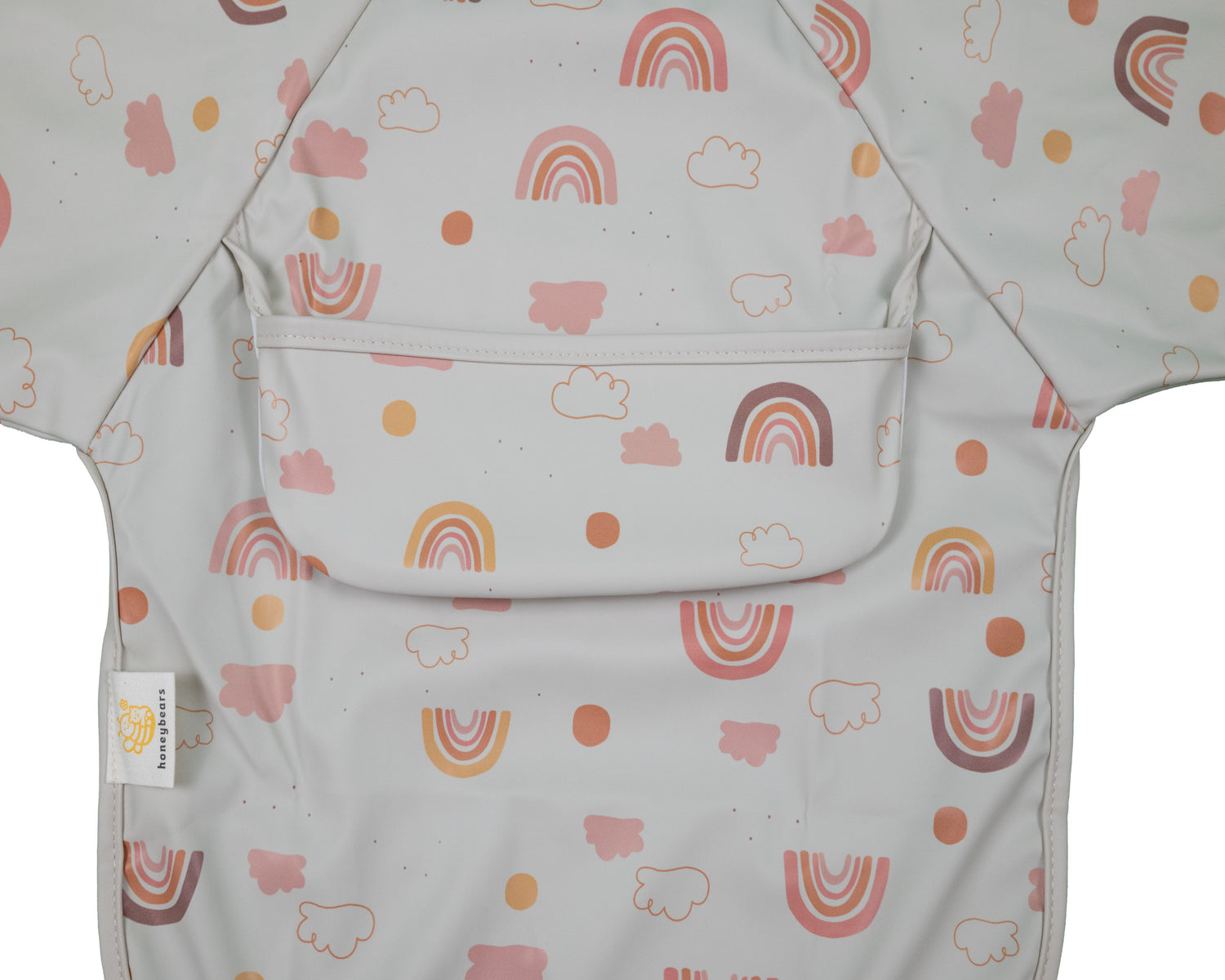 Honeybears Slab met mouwen – Waterproof slabbetje met mouw – Regenbogen