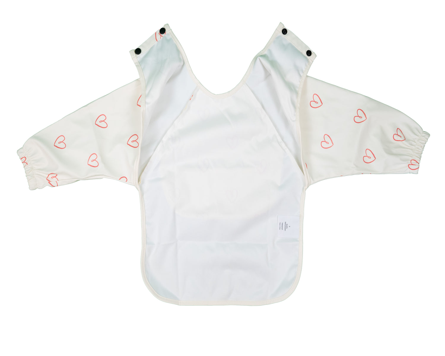 Slab met mouwen – Waterproof slabbetje met mouw – Hartjes