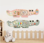 Wandspeelgoed krokodil rose en groen