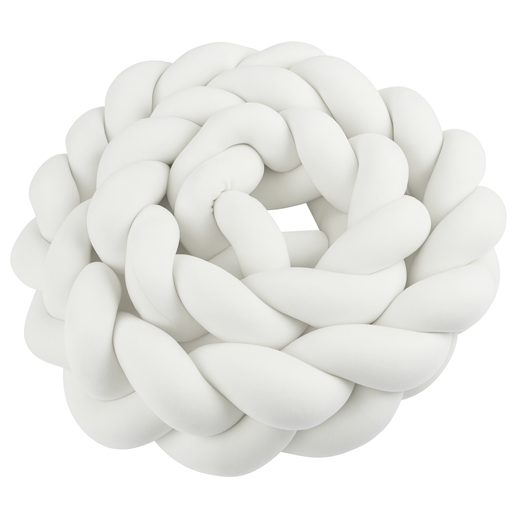 Gevlochten baby bedbumper - Bedomrander wit - Box omrander 3 meter