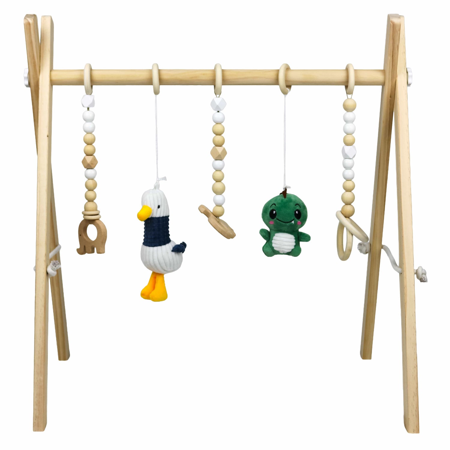 Duurzame Houten Babygym – Natuurlijke & Milieuvriendelijke babygym - Speeltjes met diertjes