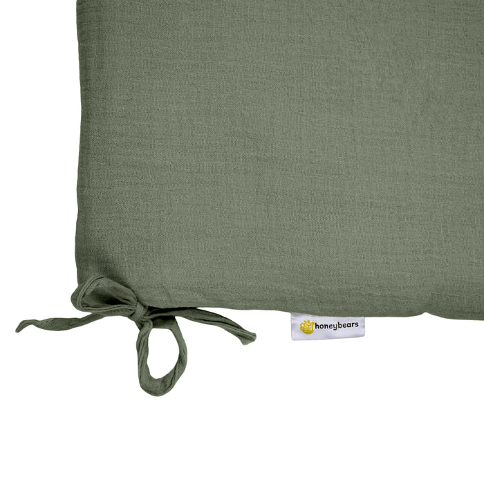 Baby Bedbumper – Box omrander – Hoofdbeschermer - Bedomrander ledikant – Bed omranderJongens/Meisjes – 180 x 30 cm - Groen