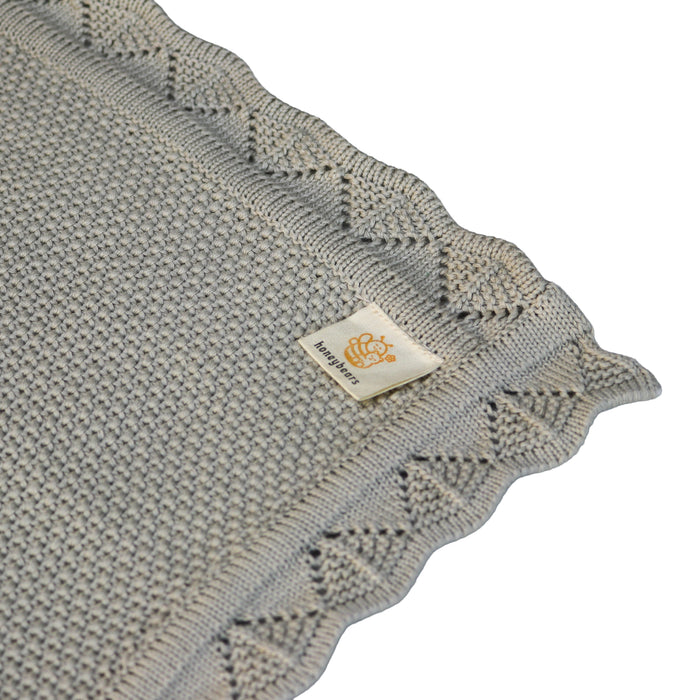 Manta de cuna - 100% algodón orgánico - Niño/Niña - Gris