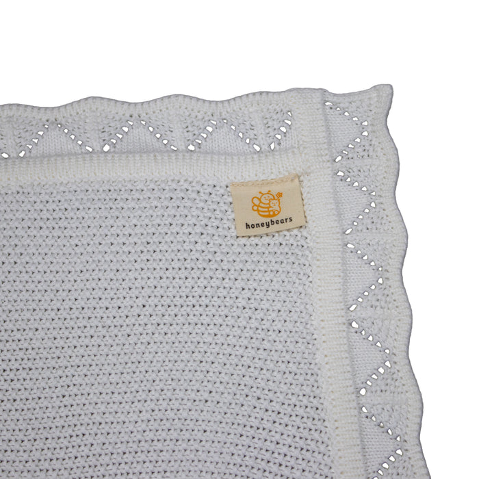 Manta de cuna - 100% algodón orgánico - Niño/Niña - Blanco