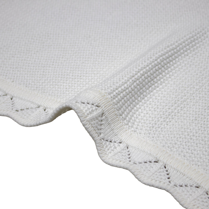 Manta de cuna - 100% algodón orgánico - Niño/Niña - Blanco