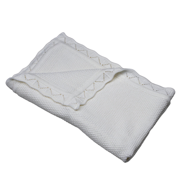 Manta de cuna - 100% algodón orgánico - Niño/Niña - Blanco