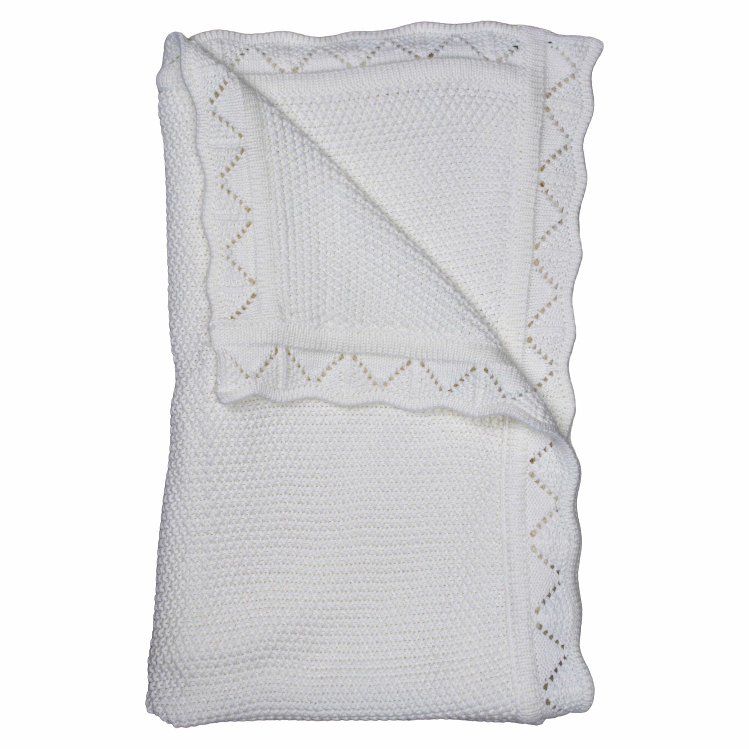 Wiegdekentje – 100% organisch katoen - Jongens/Meisjes - Wit