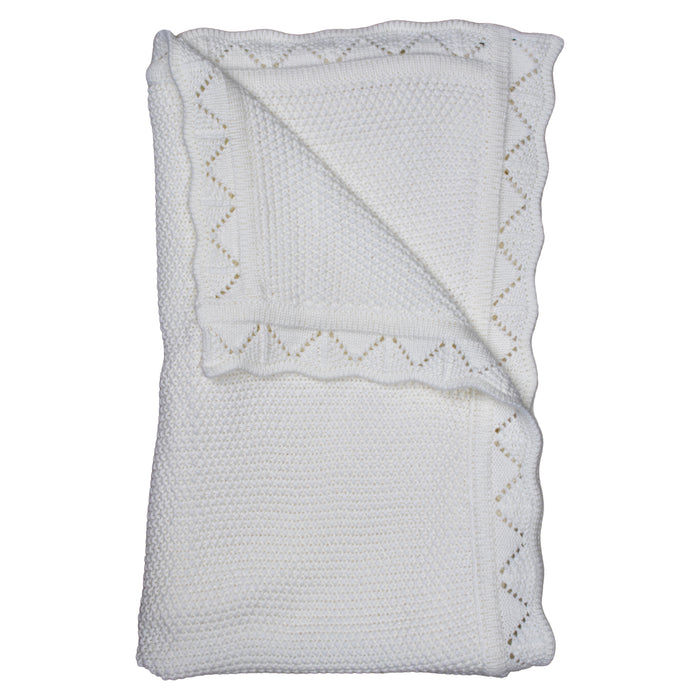 Manta de cuna - 100% algodón orgánico - Niño/Niña - Blanco