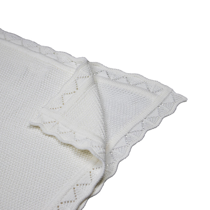 Manta de cuna - 100% algodón orgánico - Niño/Niña - Blanco