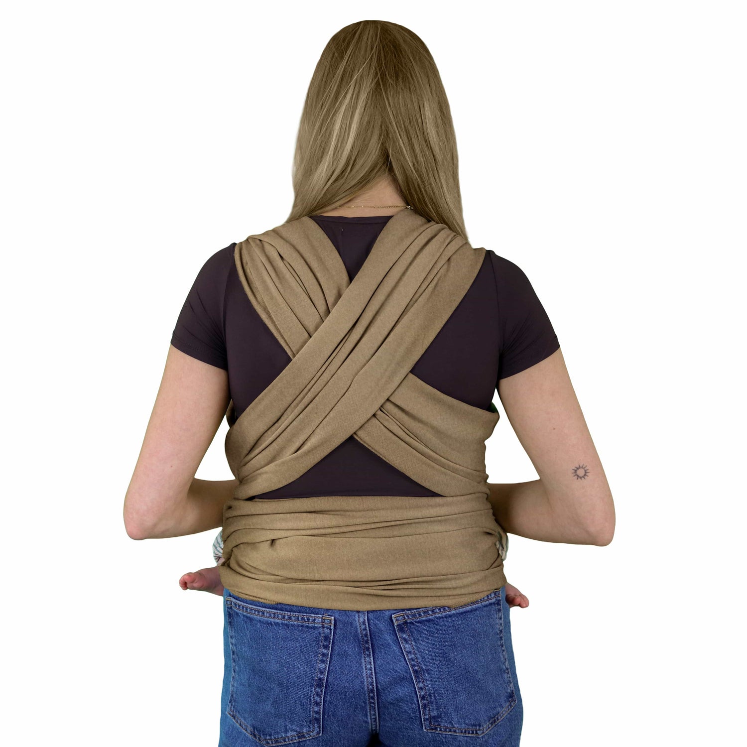 Ergonomische Draagdoek Donkerbruin – Baby carrier – Draagzak – Rekbare draagdoek tot 18 kg – Organisch katoen