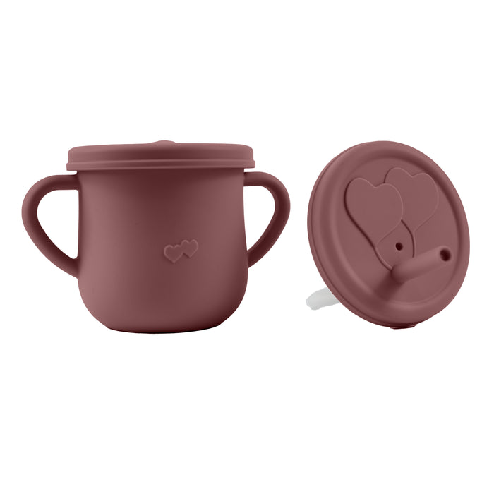 Siliconen kinderserviesset 9 delig - Bordeauxrood