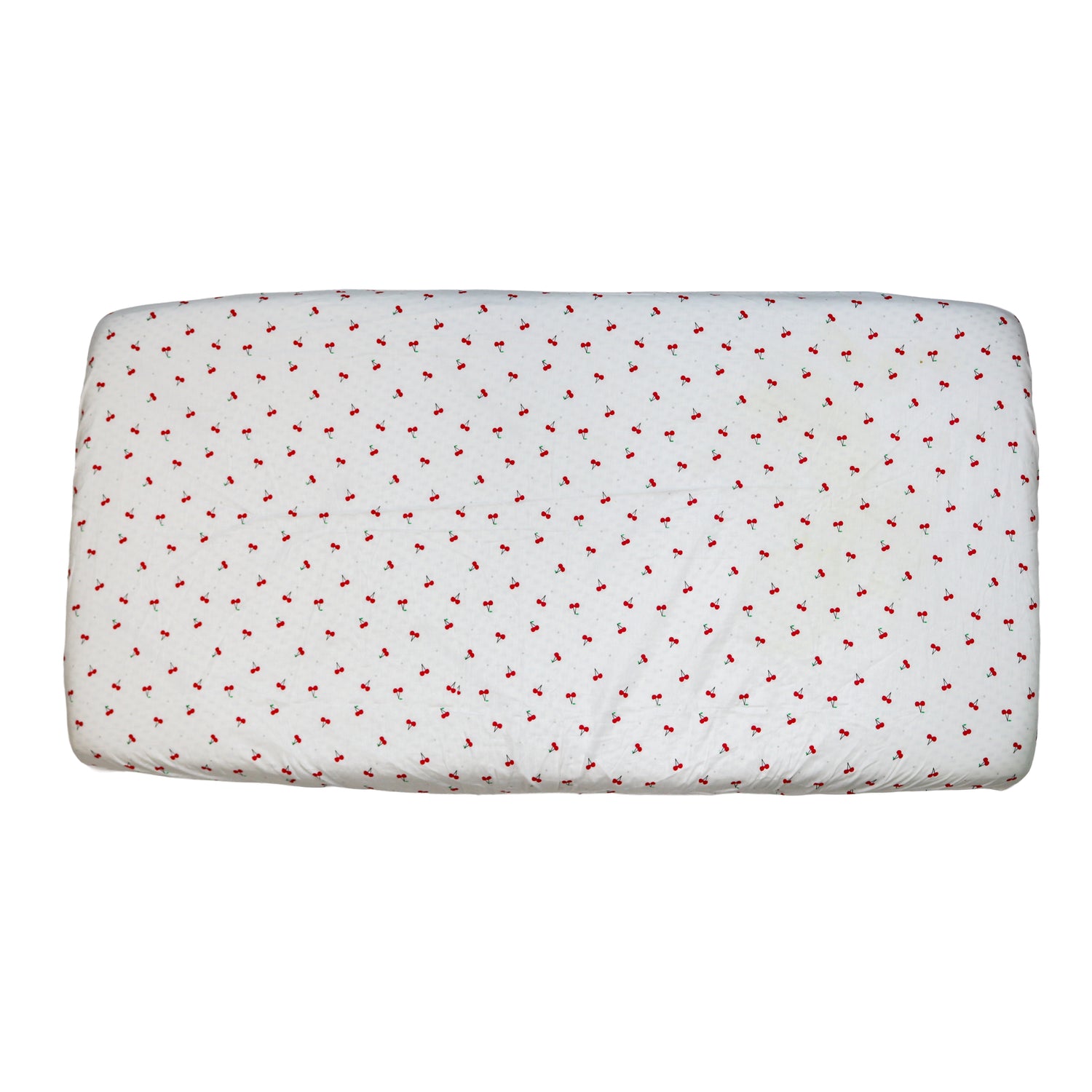 Hoeslaken ledikant - 120 x 60 cm - Wit met kersen