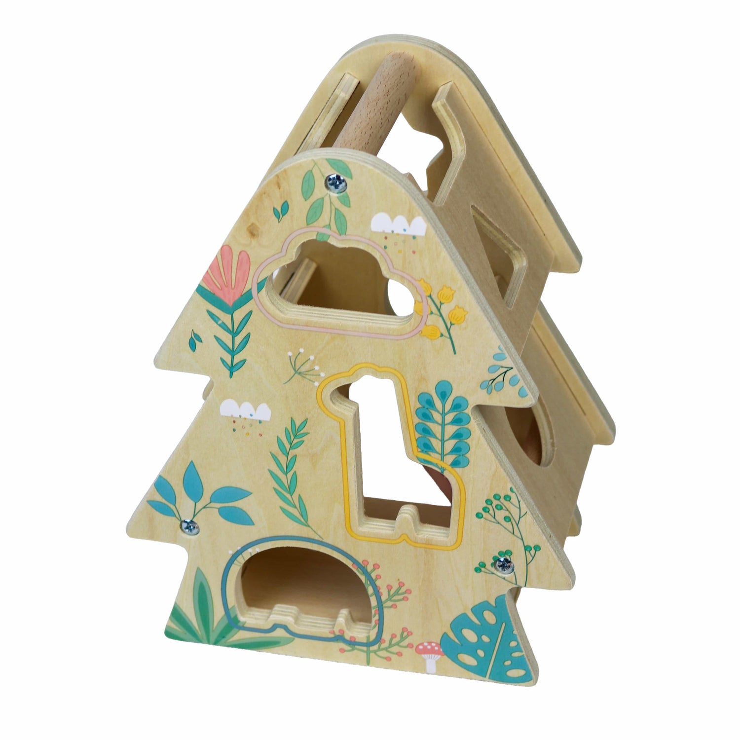 Houten speeltoren met diertjes