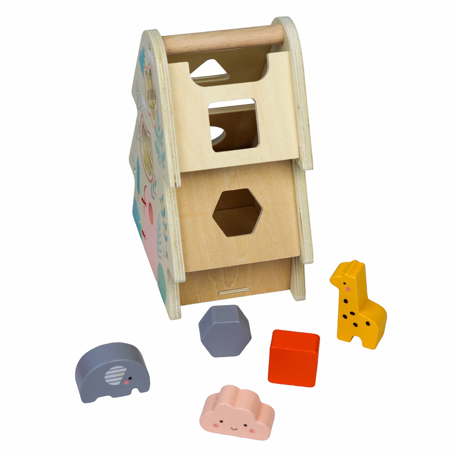 Houten speeltoren met diertjes